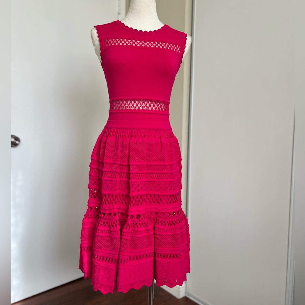 Luxury brand “Brusnika” hot pink knitted dress . Size S